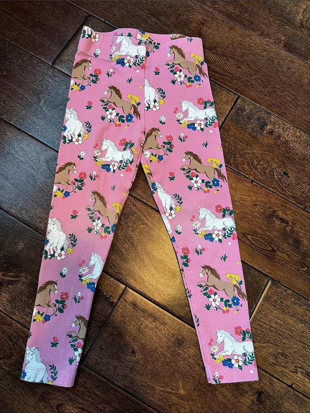 ❤️🐴Mini Boden Horse Print Leggings Pink & Purple Girls 4-5